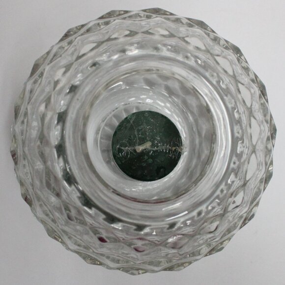 Vintage Homco 2 Piece Clear Glass Patterned Candle Holder - No Box - Picture 12 of 16